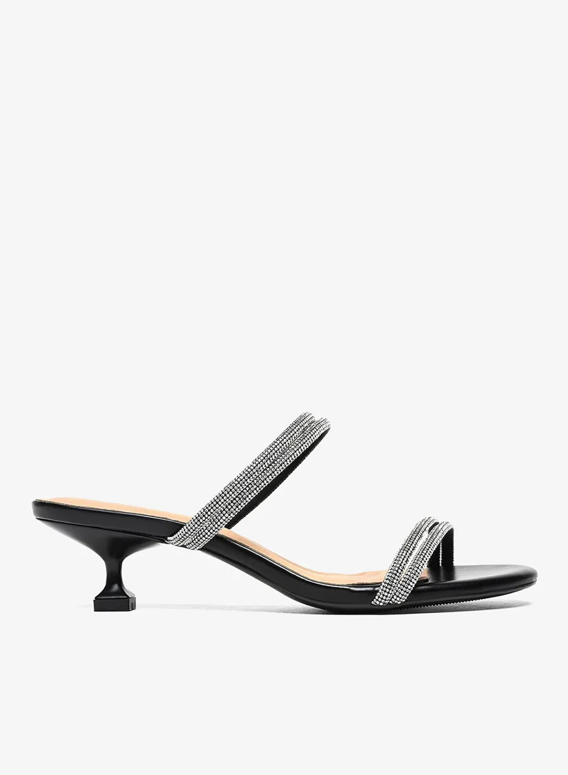 كابلي صندل كعب مزدوج الأشرطة ومزين بأناقة