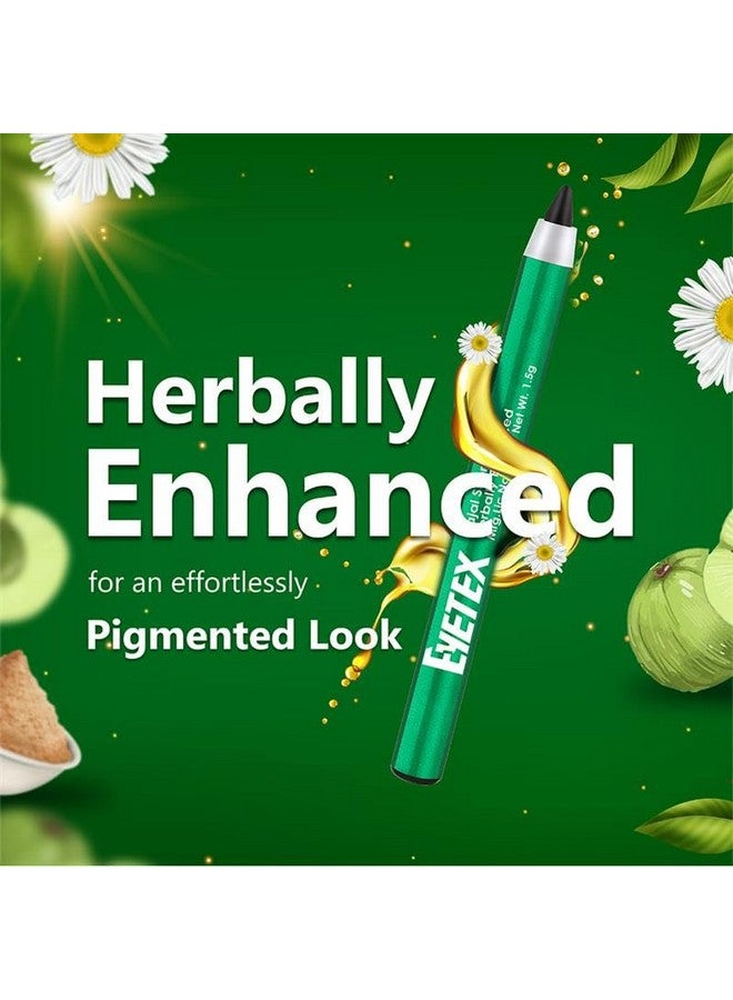 Eyetex Kajal Supreme Herbally Enhanced, 1.5g, Pack of 6, Whole Sale Pack, Deep Black Matte Finish, Smudge-Proof, Water-Resistant, Vegan, Extracts of Aloe & Carnauba, 6-hr stay, Built-In Sharpener. - Image 2