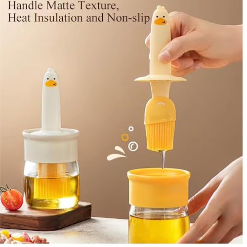 Tusmad 200ML 2 in 1 Olive Oil Measuring Dispenser Bottle with Silicone Pastry Basting Brush for Cooking Used for Kitchen Cooking, Frying, Baking, Barbecue, Pancakes, air Fryer, marinated - Image 5
