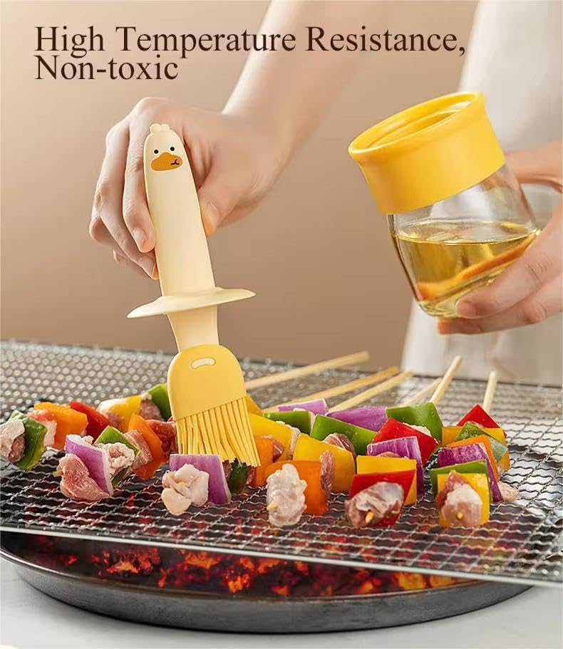 Tusmad 200ML 2 in 1 Olive Oil Measuring Dispenser Bottle with Silicone Pastry Basting Brush for Cooking Used for Kitchen Cooking, Frying, Baking, Barbecue, Pancakes, air Fryer, marinated - Image 4