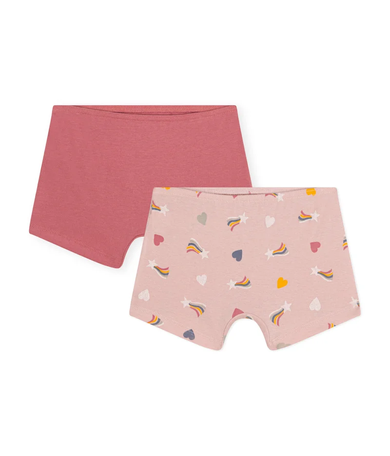 Petit Bateau Children's heart pattern cotton hipsters - 2-Pack