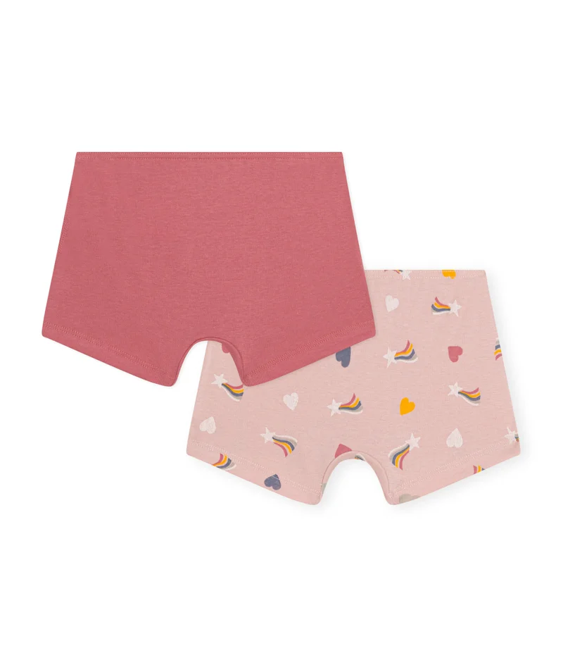 Petit Bateau Children's heart pattern cotton hipsters - 2-Pack