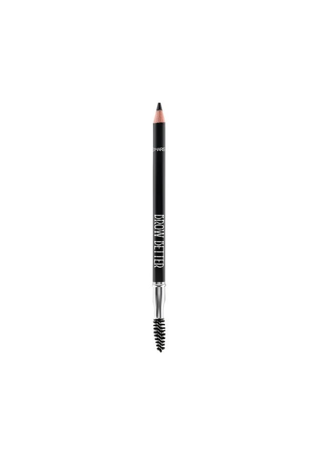 Mars - Brow Better Eyebrow Pencil With Spoolie | Long-Lasting & Smudge Proof | Rich Pigemention | Natural-Looking Results | Easy To Sharpen (1.4 Gm) (Black) - Image 1