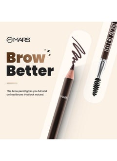Mars Brow Better Eyebrow Pencil With Spoolie | Long-Lasting & Smudge Proof | Rich Pigemention | Natural-Looking Results | Easy To Sharpen (1.4 Gm) (Black)  - Image 4