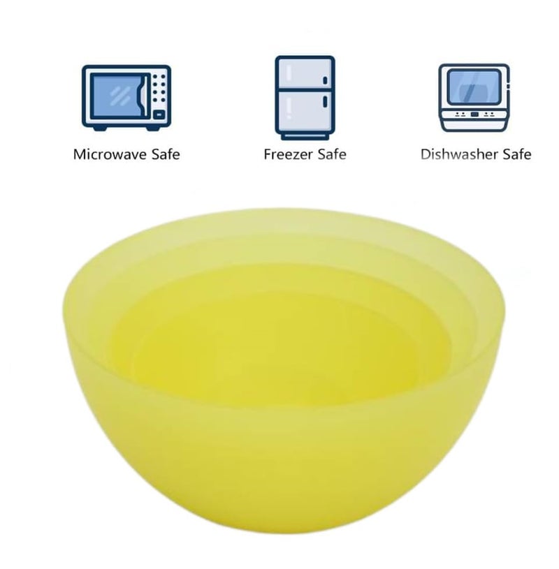 Moltres - Elite Bowl 4 Pcs Set - Durable Plastic - Modern & Stylish - Easy to Clean - Perfect for Serving soups, Salads, Cereals, Snacks, or for Meal prepping and Mixing (Pack of 4) (Yellow) - Image 5