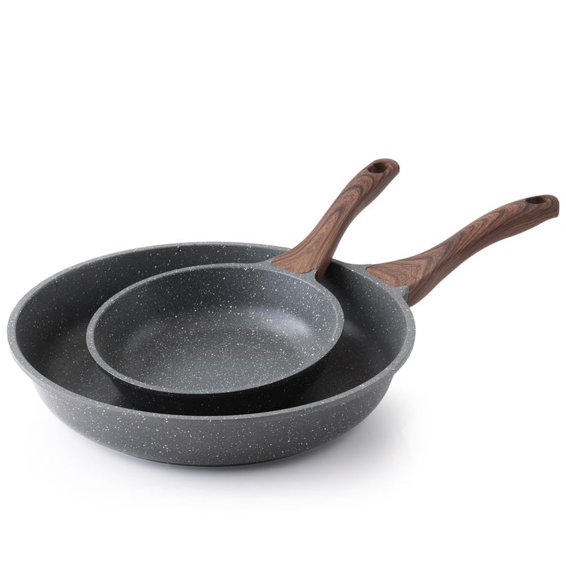 SENSARTE Nonstick Frying Pan Skillets Swiss Granite Coating Omelette Pans Healthy Cookware Chefs Pan Free of Intentionally Added PFOA 8125 Inch