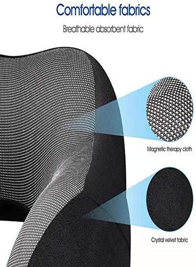 HIVER Premium Neck Pillow for Travelling Airplane | Travel Pillow Memory Foam with Neck Support Rest Pillow, Eye Mask (Black) - Image 4