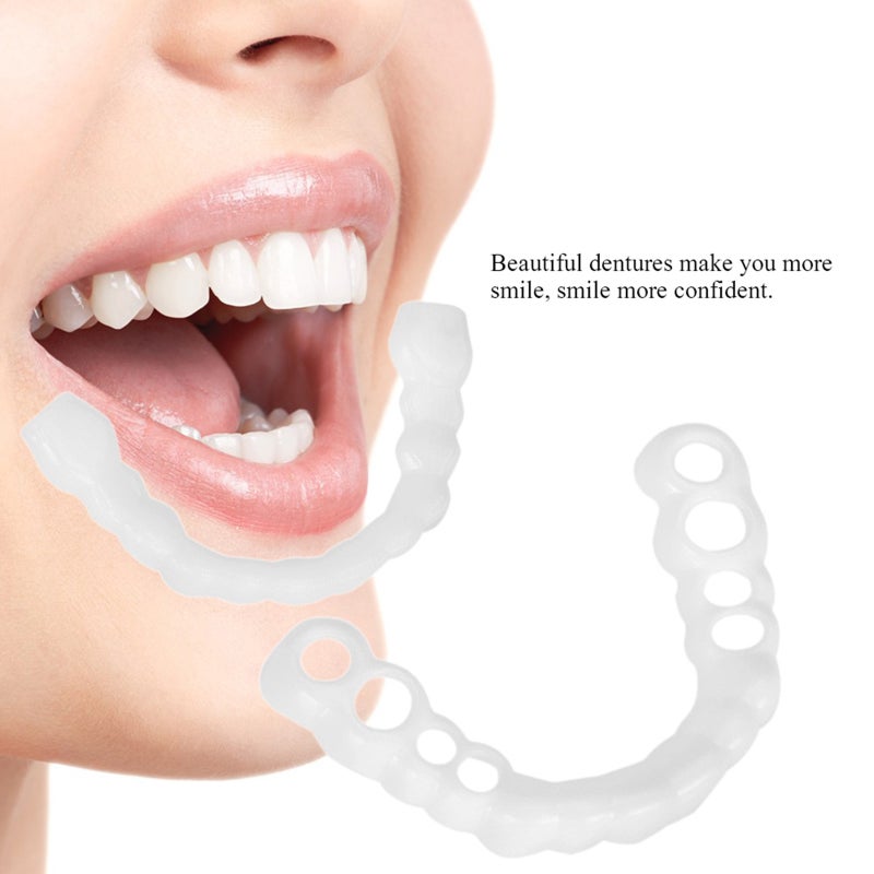 Upper and lower teeth simulation braces snap on smile second generation simulation braces silicone whitening dentures Upper Teeth OPP - Image 2