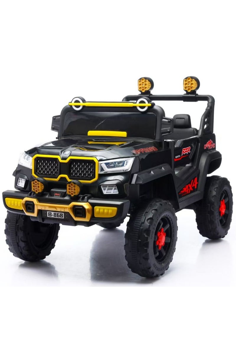 F684 12V  Battery Electric Car with Remote Control and MP3 Dynamic Music, black