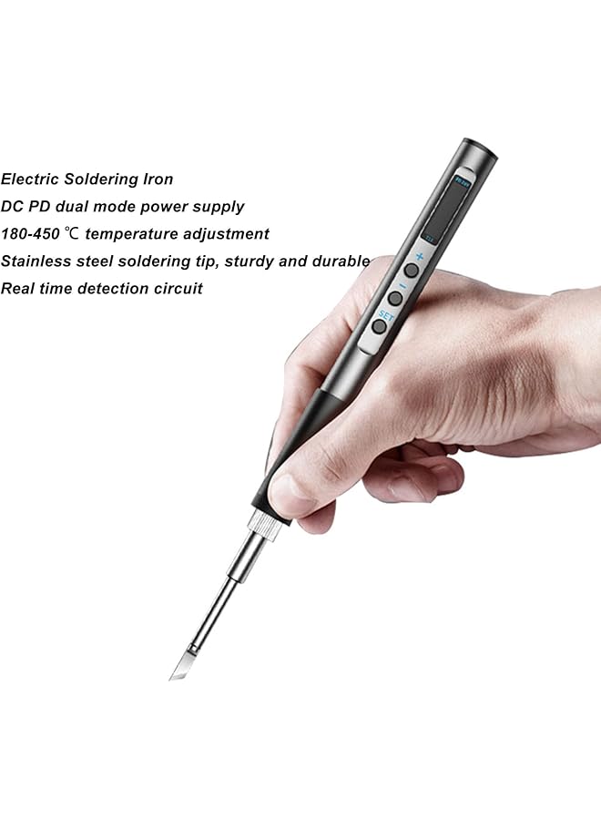 erorex Soldering Iron Kit 65W Usb Electric Digital Display Soldering Iron Pen With Interchangeable Iron Tips Adjustable Temperature Soldering Welding Iron Kit For Any Hobby Enthusiast 5V 60V - Image 4