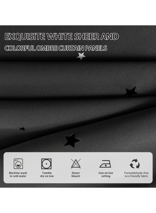 KYD 1 Panel Blackout Curtains, Decorative Thread Foil Blackout Curtains, Thermal Insulated Room Darkening Curtains for Bedroom Living Room - Image 4