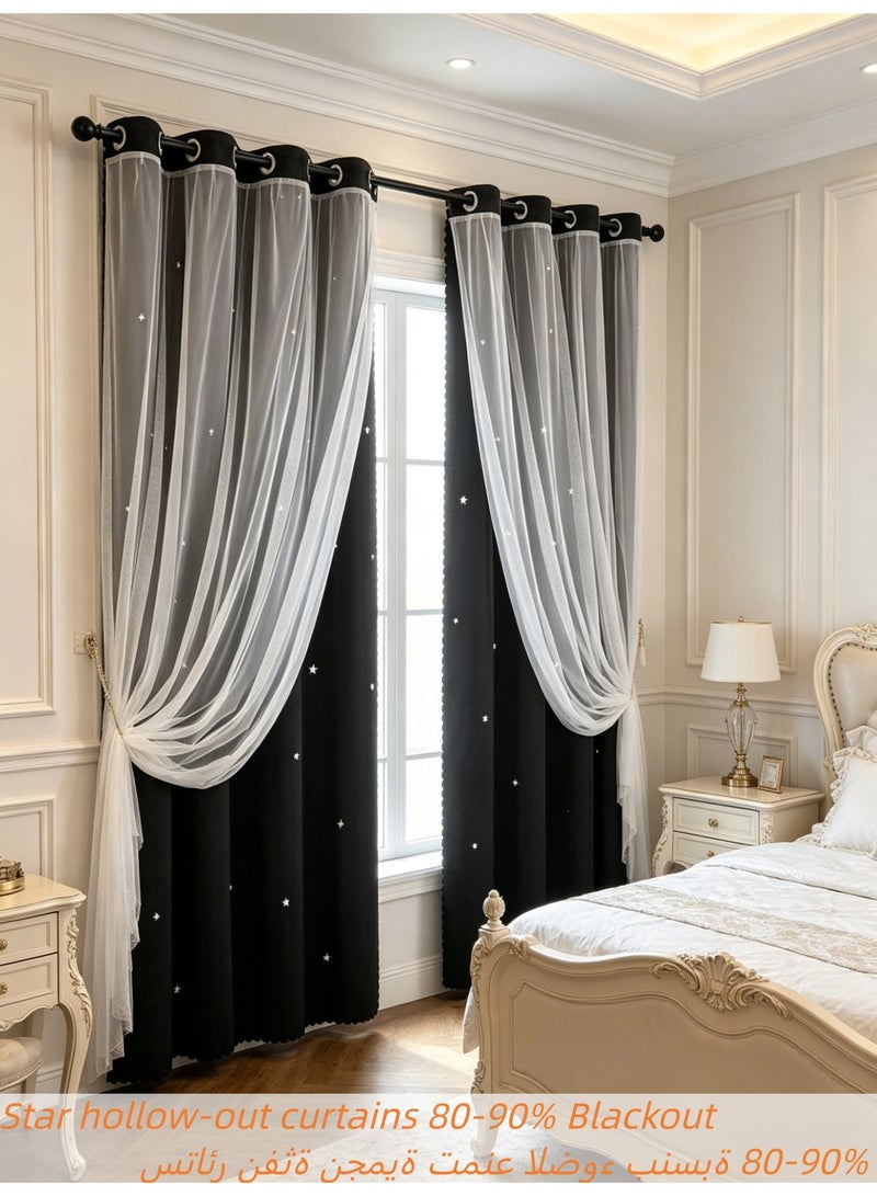 KYD Fabric Blackout Curtains Thermal Insulated Bedroom Curtains for Living Room - Image 1
