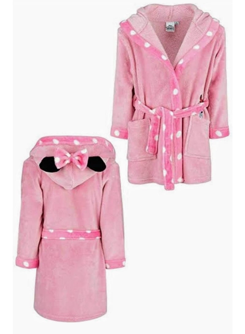 ديزني_ميني_هاوس رداء حمام بغطاء رأس للفتيات من ديزني ميني ماوس سكاي من Kids TV - Image 2