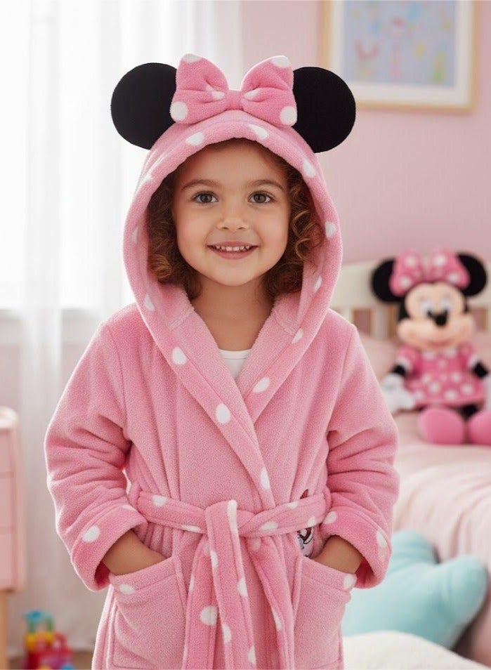 ديزني_ميني_هاوس رداء حمام بغطاء رأس للفتيات من ديزني ميني ماوس سكاي من Kids TV - Image 3