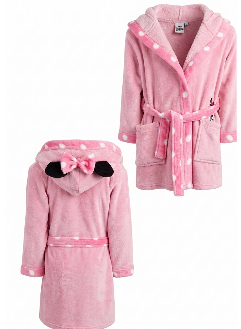 Disney Minnie Mouse skye girls  hooded bathrobe   by Kids TV100%cotton - Image 2