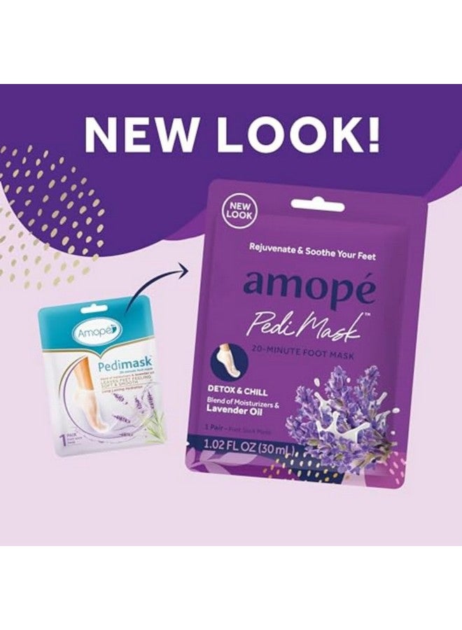 Amope Amopé PediMask 20-Minute Foot Mask, Intensely Moisturizing Socks, Rejuvenates & Soothes, Self-Care, w/ Lavender Oil, Urea, a Blend of Moisturizers & Vitamin Complex for Long Lasting Hydration, 3 pair  - Image 2