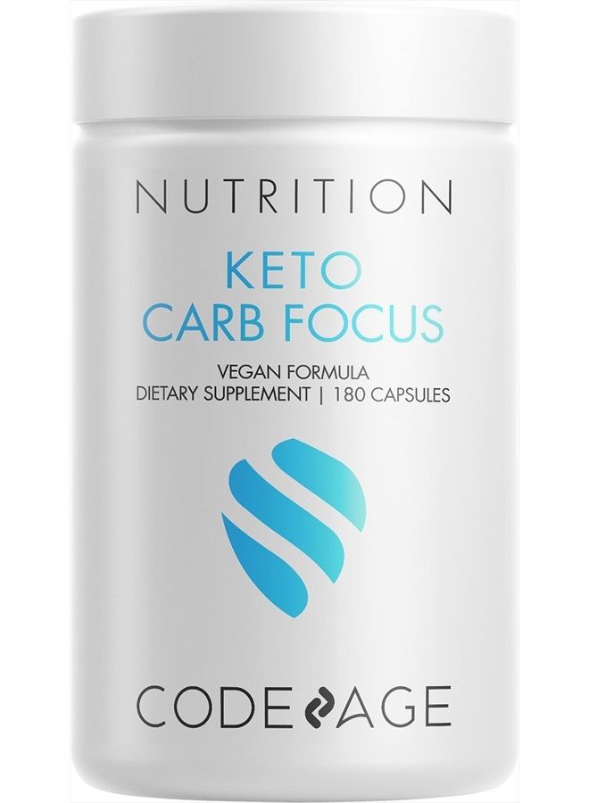 Codeage Keto Carb, White Kidney Bean, Green Tea & Cinnamon Bark Supplement, Triple Action Keto Cheat Vegan Pills, Ketogenic, Low Carb Diet Sugar, 3 Months Supply, Non-GMO, Gluten-Free, 180 Capsules - Image 1