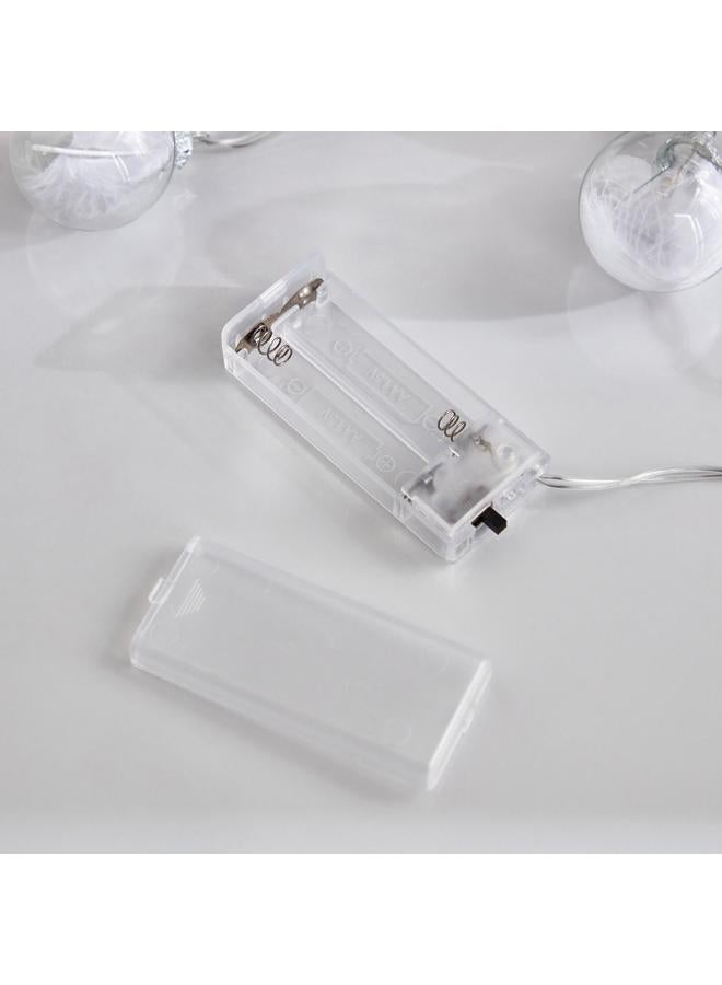 إينفينيتي 10 مصابيح LED بيضاء دافئة 2AA سلسلة خفيفة على شكل كرة زجاجية 135 سم - Image 4