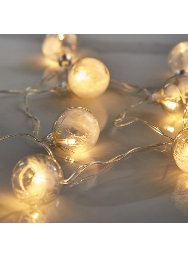 إينفينيتي 10 مصابيح LED بيضاء دافئة 2AA سلسلة خفيفة على شكل كرة زجاجية 135 سم - Image 3