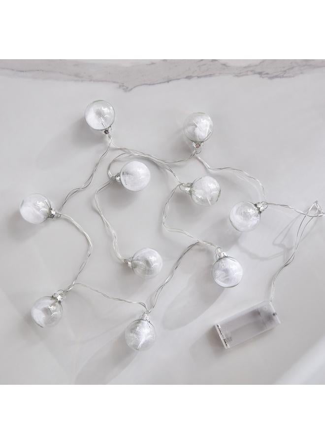 إينفينيتي 10 مصابيح LED بيضاء دافئة 2AA سلسلة خفيفة على شكل كرة زجاجية 135 سم - Image 2