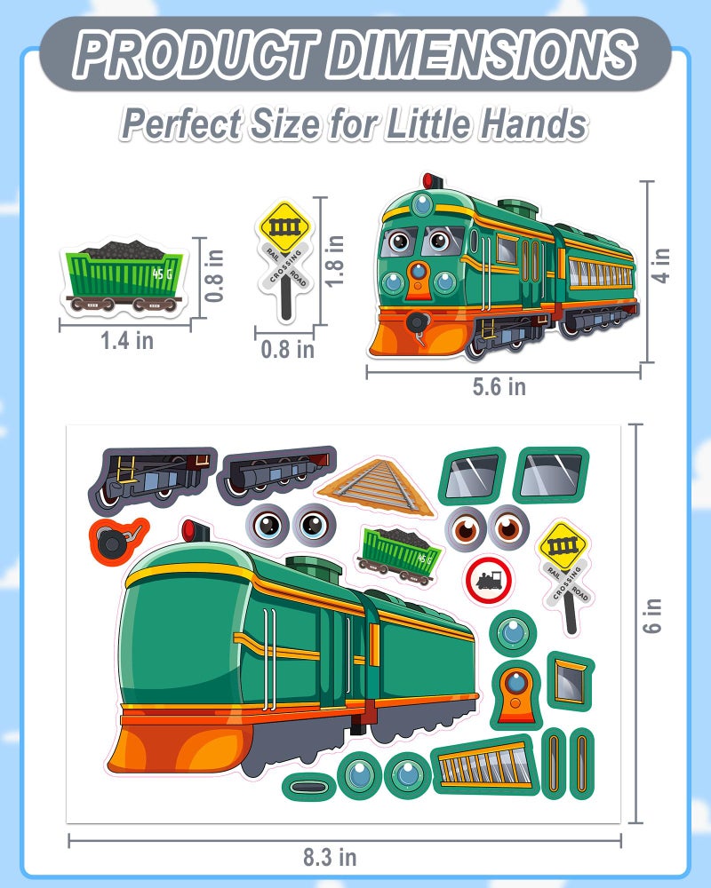 Aowplc Train Stickers for Kids â€“ 32 Sheets Make-a-Train Mix & Match Kit â€“ Fun Party Favors & Activities - Image 4