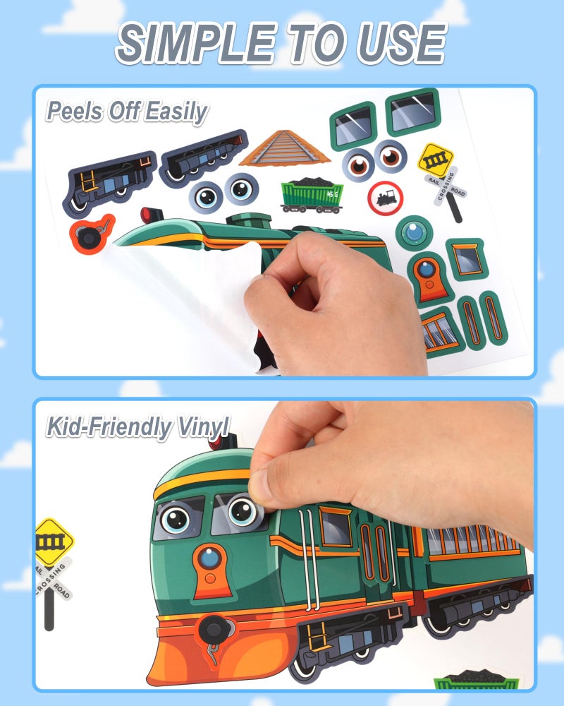 Aowplc Train Stickers for Kids â€“ 32 Sheets Make-a-Train Mix & Match Kit â€“ Fun Party Favors & Activities - Image 5