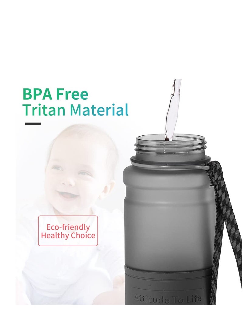 TYCOM Water Bottle 1L Leak-Proof Drink Bottle BPA Free USA Tritan Material Gym Bottle with Protein Shaker Flip Top Lid & Removable Strainer for Fitness Cycling Gym Camping Outdoor Sports  - Image 5