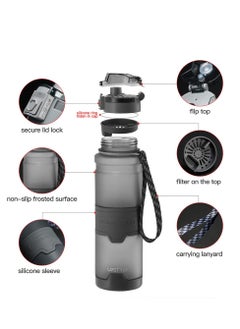 TYCOM Water Bottle 1L Leak-Proof Drink Bottle BPA Free USA Tritan Material Gym Bottle with Protein Shaker Flip Top Lid & Removable Strainer for Fitness Cycling Gym Camping Outdoor Sports  - Image 4