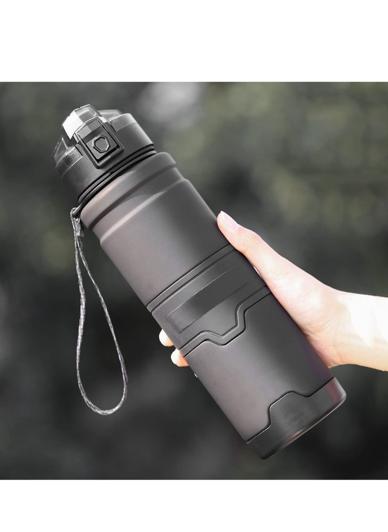 TYCOM Water Bottle 1L Leak-Proof Drink Bottle BPA Free USA Tritan Material Gym Bottle with Protein Shaker Flip Top Lid & Removable Strainer for Fitness Cycling Gym Camping Outdoor Sports  - Image 1