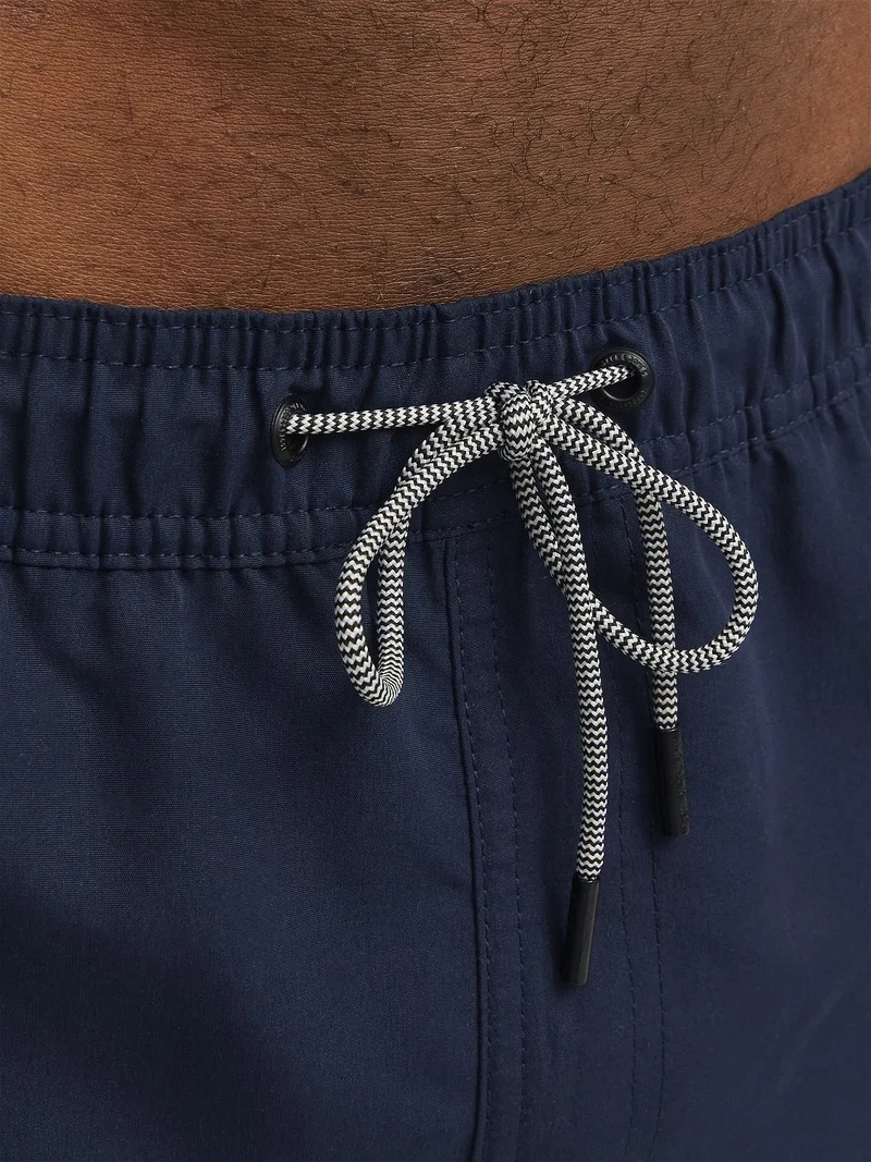Jack Jones Regular Fit Written Navy Blue Men's Swim Shorts 12253118