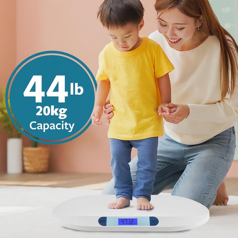 Smart Weigh Digital Baby Scale Infant Scale for Weighing Pet Scale for Puppy and Cat Accurate Digital Scale in Pounds Ounces Kilograms Holds Up to 44 Lbs Multi-Function with Hold Function - Image 3