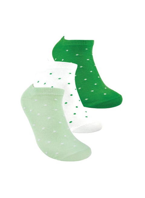STITCH Women's Pack of 3 Lycra Ankle Casual Dots Socks