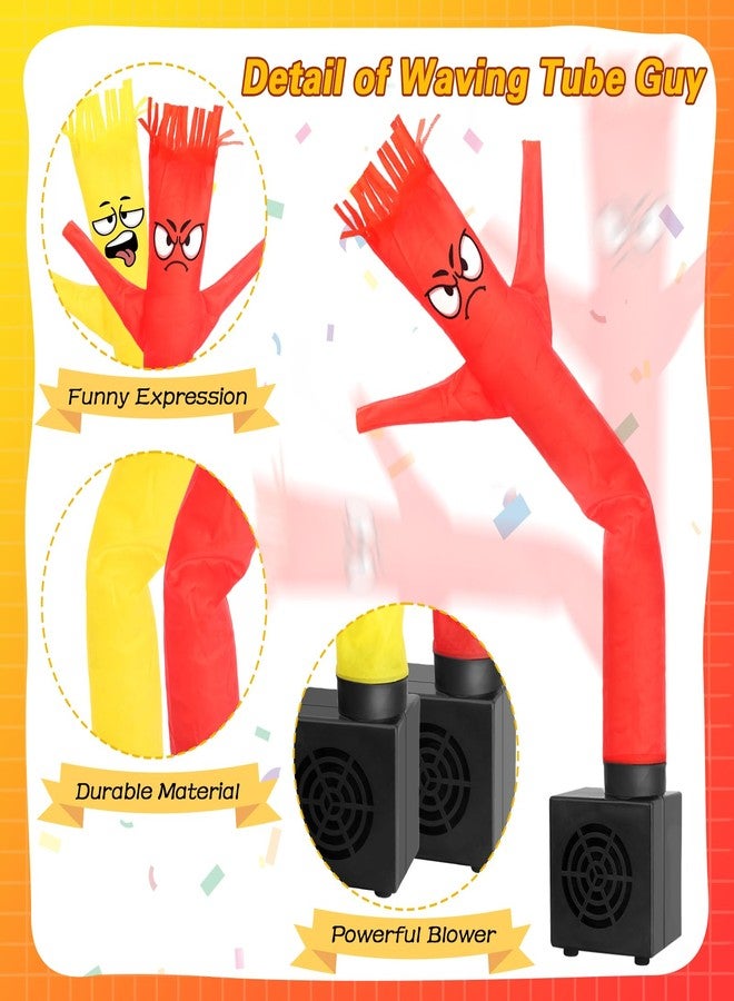 HOMQYTE Mini Inflatable Tube Man Novelty Gag Gifts Wacky Waving Inflatable Tube Guy Desktop with Blower for Christmas White Elephant Gift (Red&Yellow) - Image 3