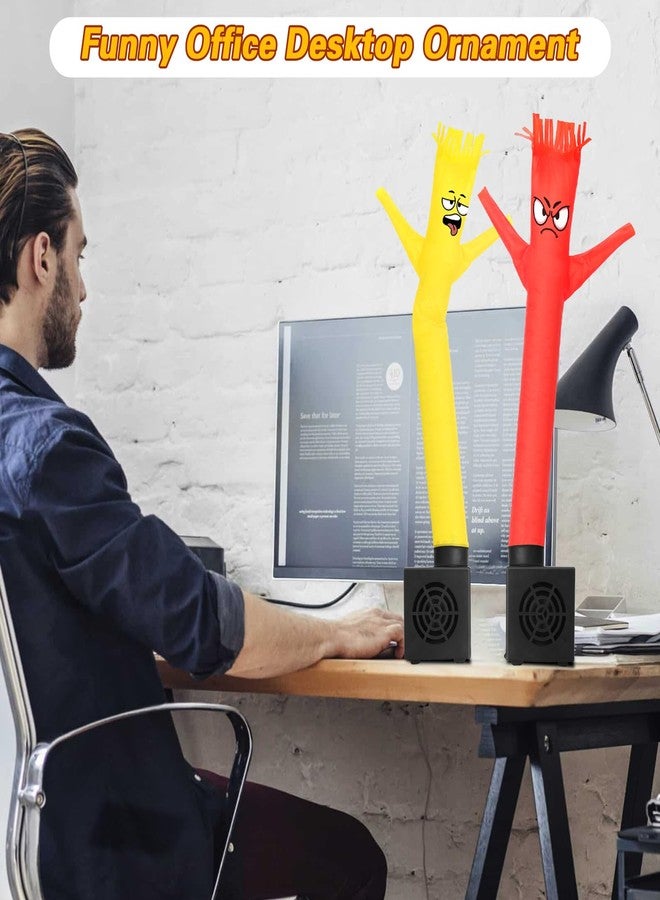 HOMQYTE Mini Inflatable Tube Man Novelty Gag Gifts Wacky Waving Inflatable Tube Guy Desktop with Blower for Christmas White Elephant Gift (Red&Yellow) - Image 5