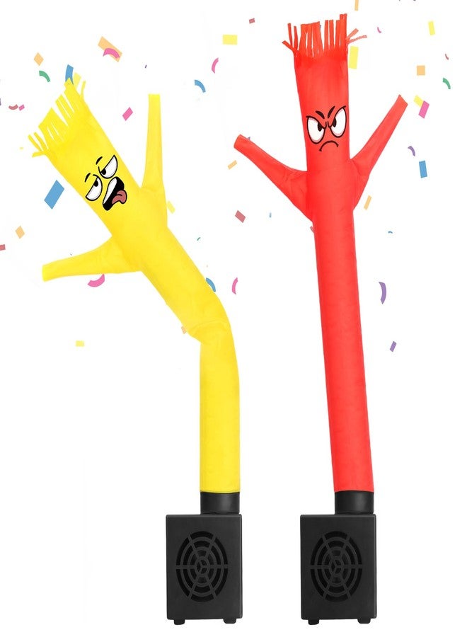 HOMQYTE Mini Inflatable Tube Man Novelty Gag Gifts Wacky Waving Inflatable Tube Guy Desktop with Blower for Christmas White Elephant Gift (Red&Yellow) - Image 1
