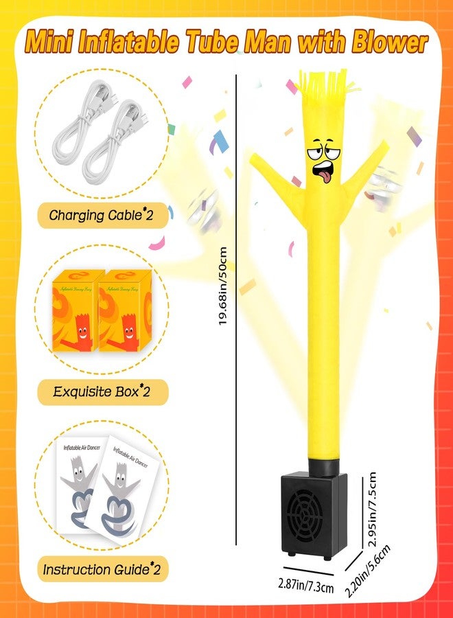 HOMQYTE Mini Inflatable Tube Man Novelty Gag Gifts Wacky Waving Inflatable Tube Guy Desktop with Blower for Christmas White Elephant Gift (Red&Yellow) - Image 2
