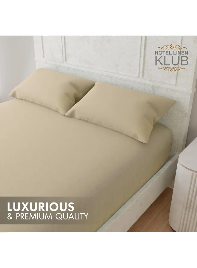 Hotel Linen Klub Hotel Linen Klub Luxury 100% Cotton 350TC Fitted Sheet Set - Ultra Soft &amp; Breathable, Hypo Allergenic Premium Quality Bedding