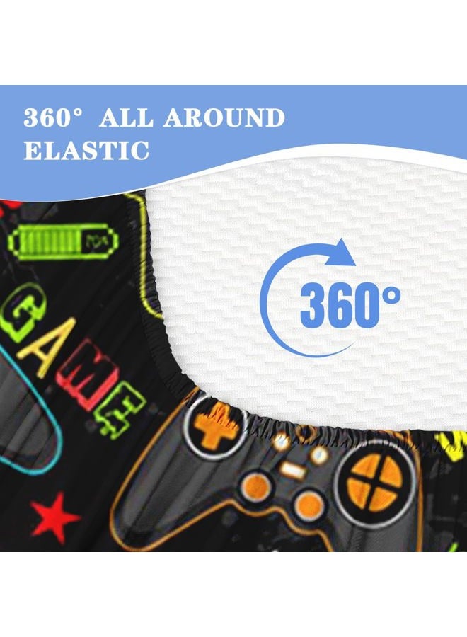Nesker Zipper Bedding Twin Size Comforter, Colorful Gamepad 3 Pcs Zip Up Bedding for Kids and Boys, Gaming Players Fitted Sheet with Pillowcases - Image 4