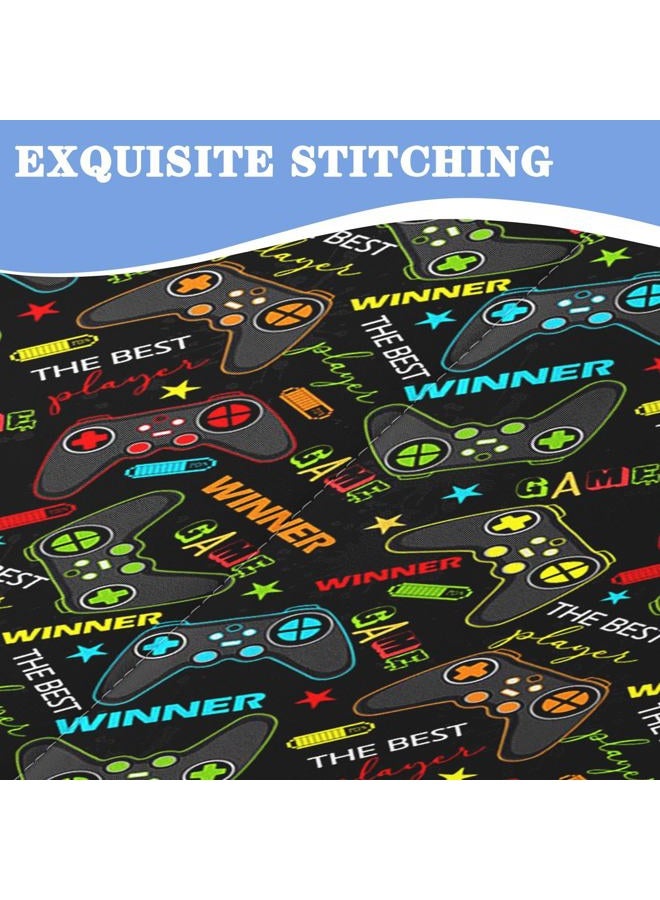 Nesker Zipper Bedding Twin Size Comforter, Colorful Gamepad 3 Pcs Zip Up Bedding for Kids and Boys, Gaming Players Fitted Sheet with Pillowcases - Image 5