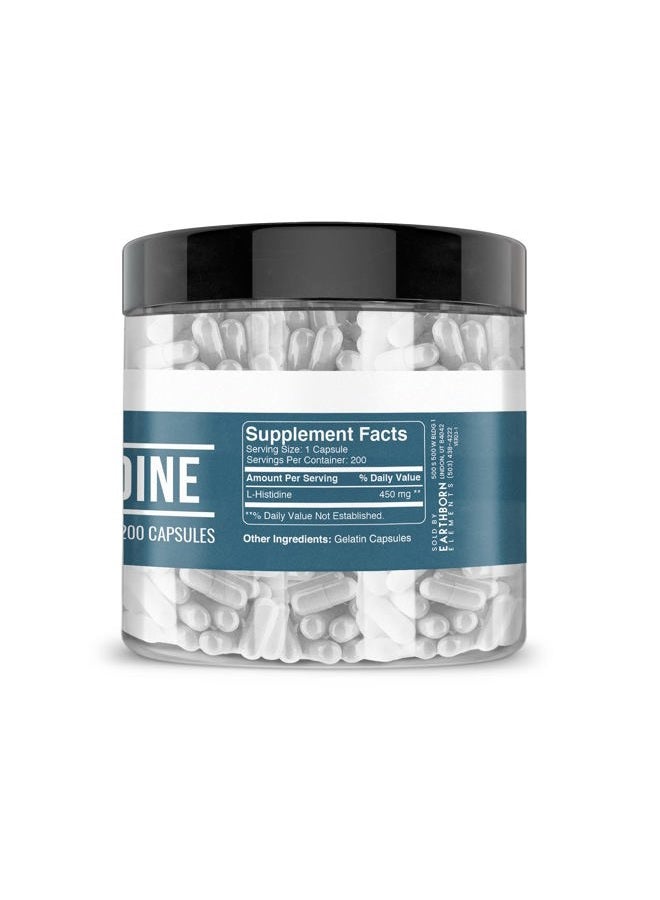 earthborn elements L-Histidine 200 Capsules, Pure & Undiluted, No Additives - Image 4