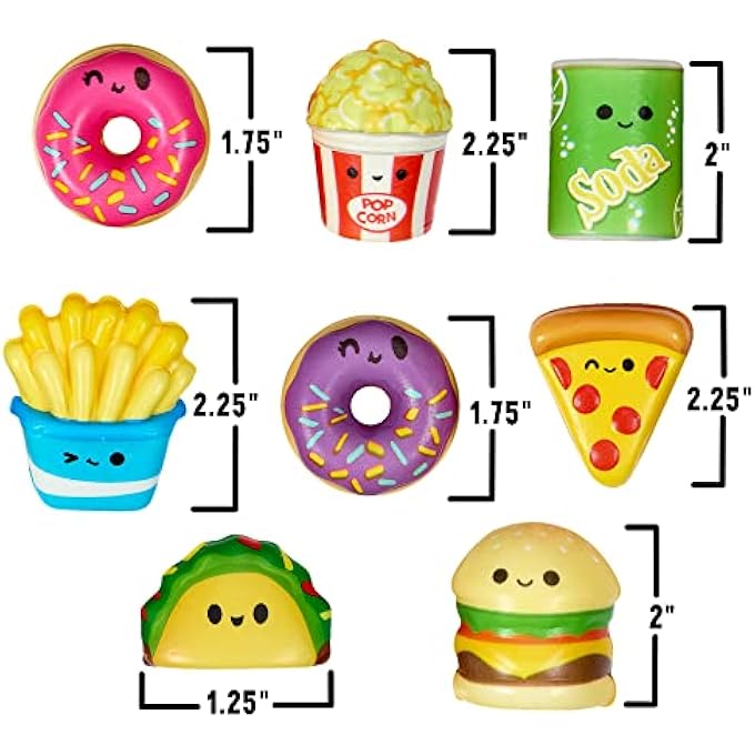Playbees Mini Squish Fast Food Toys - 10 Pack - Assorted Designs Slow-Rise Stress Relief Toys for Kids, Mini Fidget Toys for Sensory Play, Party Favors, Junk Food Goodie Bag Fillers for Boys & Girls - Image 4