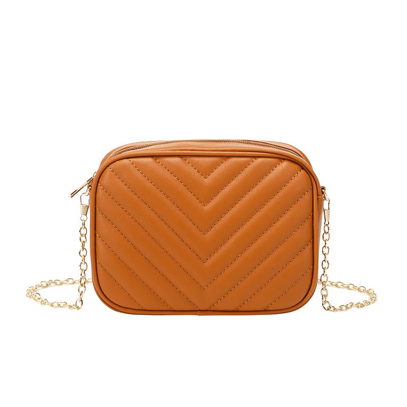[Welfare] Women'S Crossbody Bag 2023 Spring New Fresh V-Pattern Camar Bag Casual All-Match Shoulder Bag - Image 1