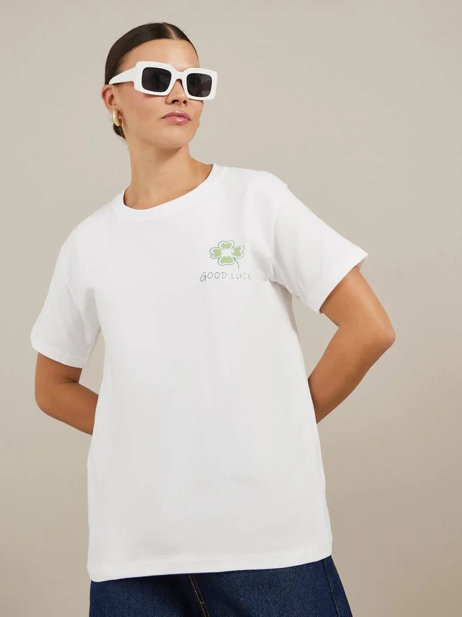 Styli Graphic Print Short Sleeve Oversized T-Shirt