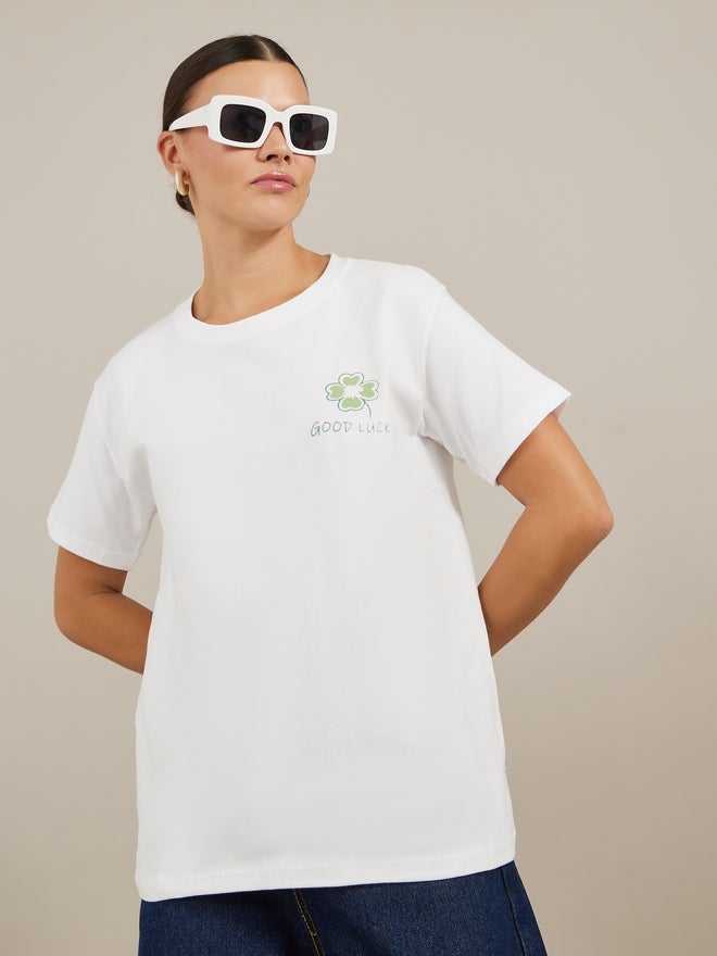 Styli Graphic Print Short Sleeve Oversized T-Shirt - Image 1