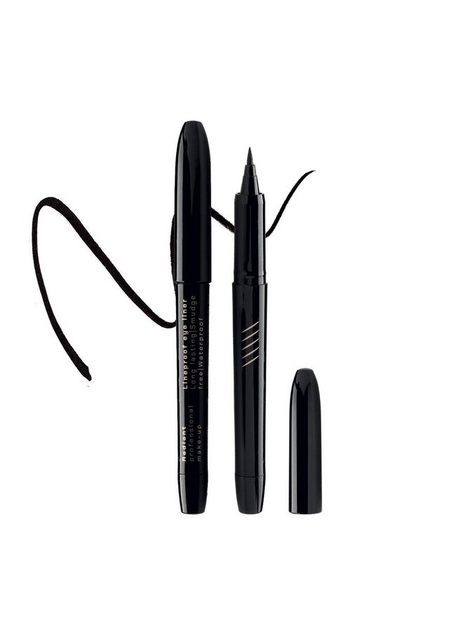 RADIANT PROFESSIONAL MAKE UP / HELLENICA - Radiant Professional Lineproof Eye Line Pen Eyeliner With Flexible Tip Pen For A Long Lasting And Precise Outline Smudge Proof Waterproof Liquid Black Eyeliner For Intense Black Color0.034Oz - Image 1