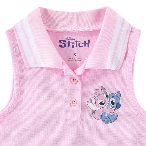 Disney Lilo & Stitch Girls Sleeveless Tennis Dress for Little and Big Kids Pink - Image 2