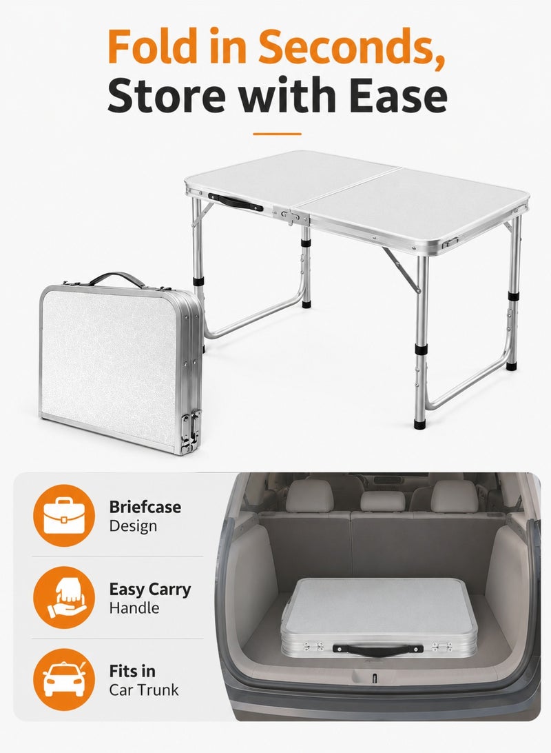 Cady One Outdoor Multifunctional Folding Table Portable Camping Table Adjustable Height Portable Suitable for Travel Picnic and Camping 120x60x70 Cm - Image 5