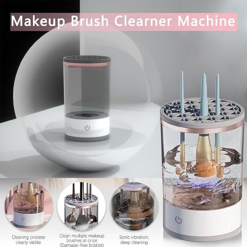 Luxansa Electric Makeup Brush Cleaner Machine with Brush Clean Mat Automatic Cosmetic Brush Cleaner Makeup Brush Tools for All Size Beauty Makeup Brushes Set Gift for Women Wife Friend - Image 2