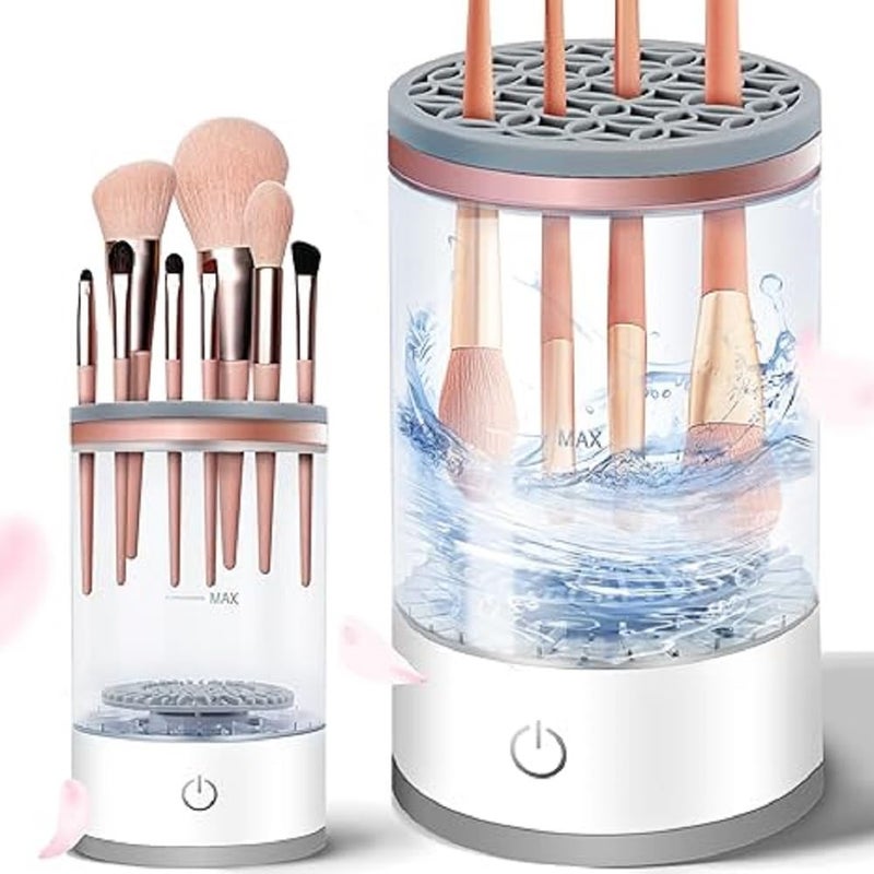 Luxansa Electric Makeup Brush Cleaner Machine with Brush Clean Mat Automatic Cosmetic Brush Cleaner Makeup Brush Tools for All Size Beauty Makeup Brushes Set Gift for Women Wife Friend - Image 1