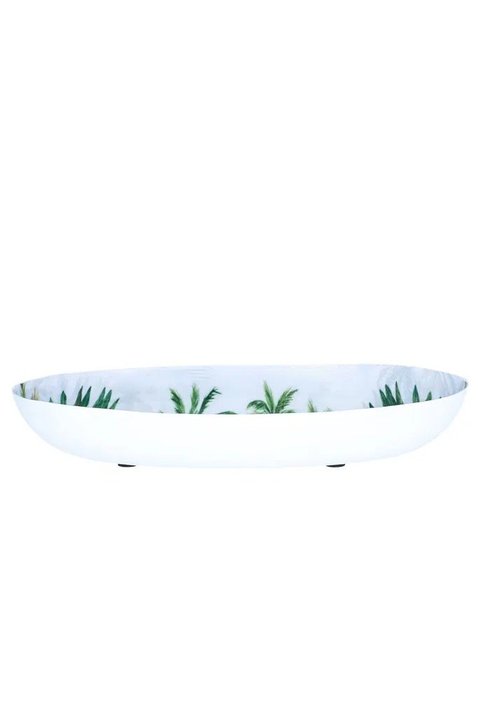 Alsaif Gallery Al Saif Gallery porcelain dessert serving dish, 29.5 x 16.5 x 3.5 cm, green-white - Image 1